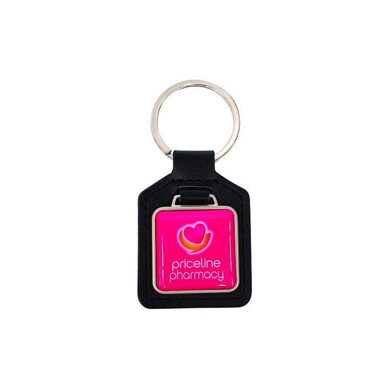 Genuine leather key ring - Square