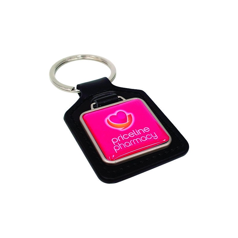 Genuine leather key ring - Square