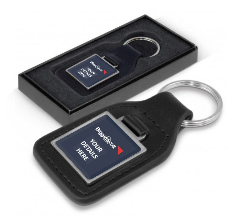 Genuine leather key ring - Square