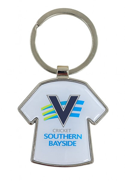 T-Shirt Metal Key Tag - Resin dome both sides
