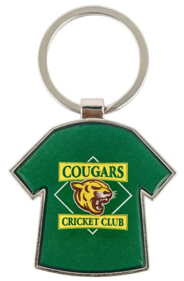 T-Shirt Metal Key Tag - Resin dome both sides