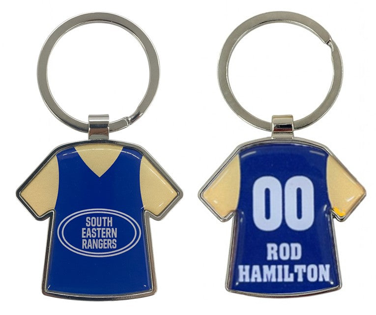 T-Shirt Metal Key Tag - Resin dome both sides