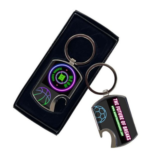 Bottle Opener Metal Key Tag - Resin dome both sides