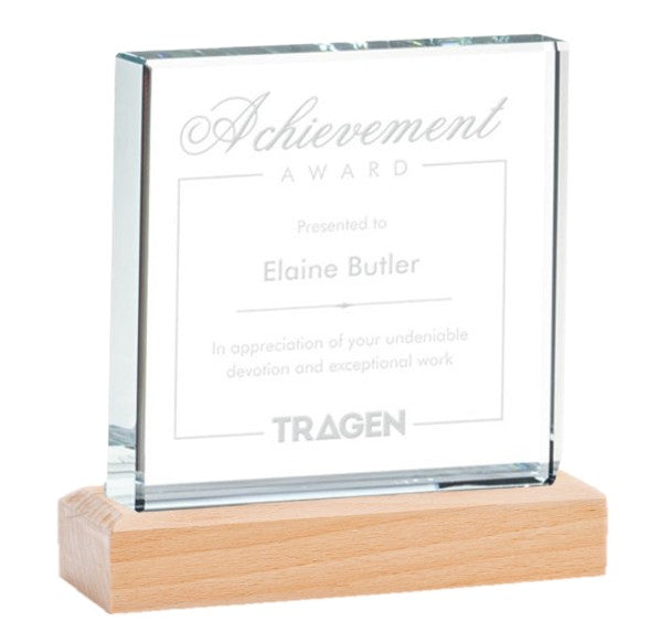 Glass And Wood Hi-Rise Trophy