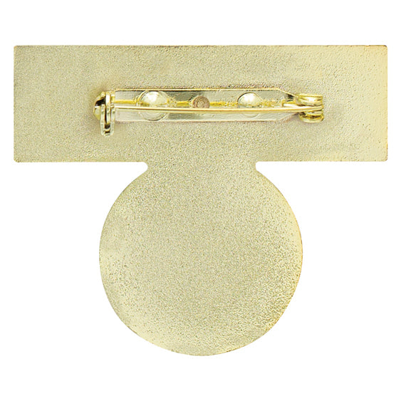 Double metal badge with pin fixture