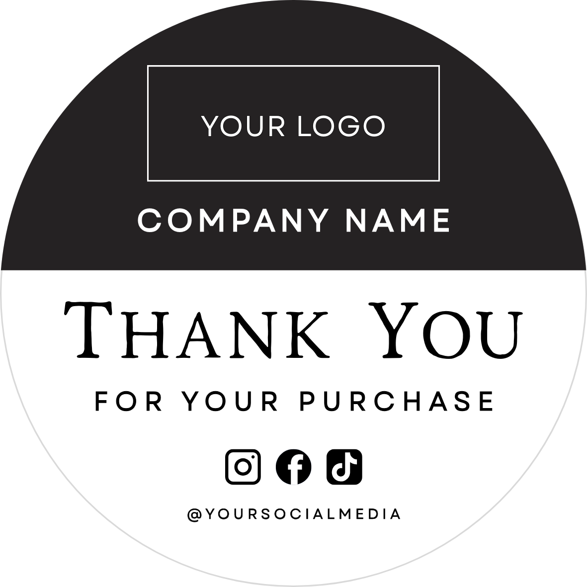 Thank You For Your Purchase Business Sticker (rectangle logo)