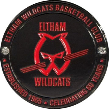 Custom Black Nickel Metal Challenge Coin/Medal with Stones - Paint Filled