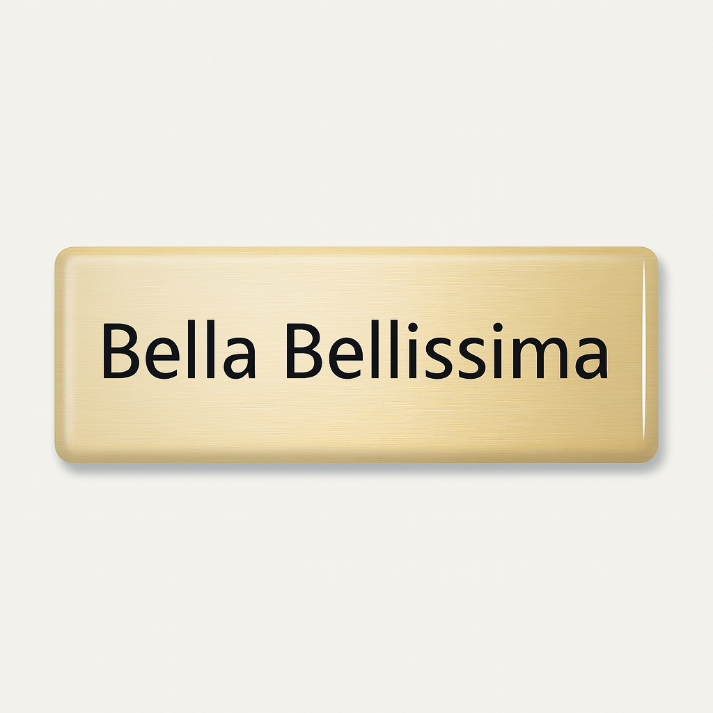 Metallic Finish Name Badge with resin coating (text 1 line)