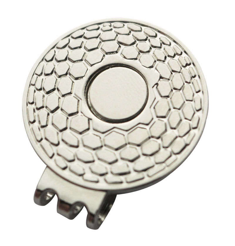 Golf hat metal ball marker with doming