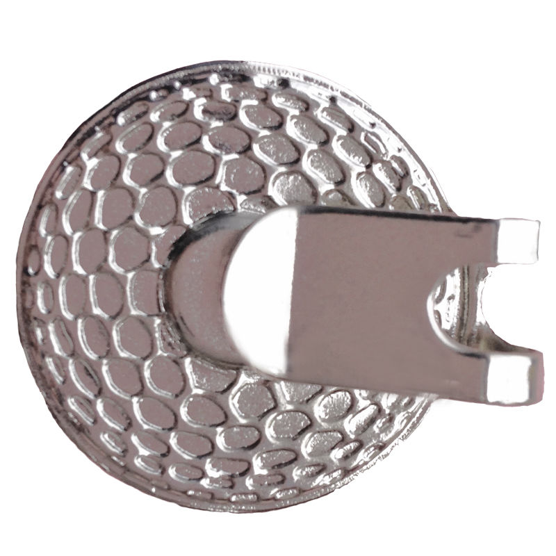 Golf hat metal ball marker with doming