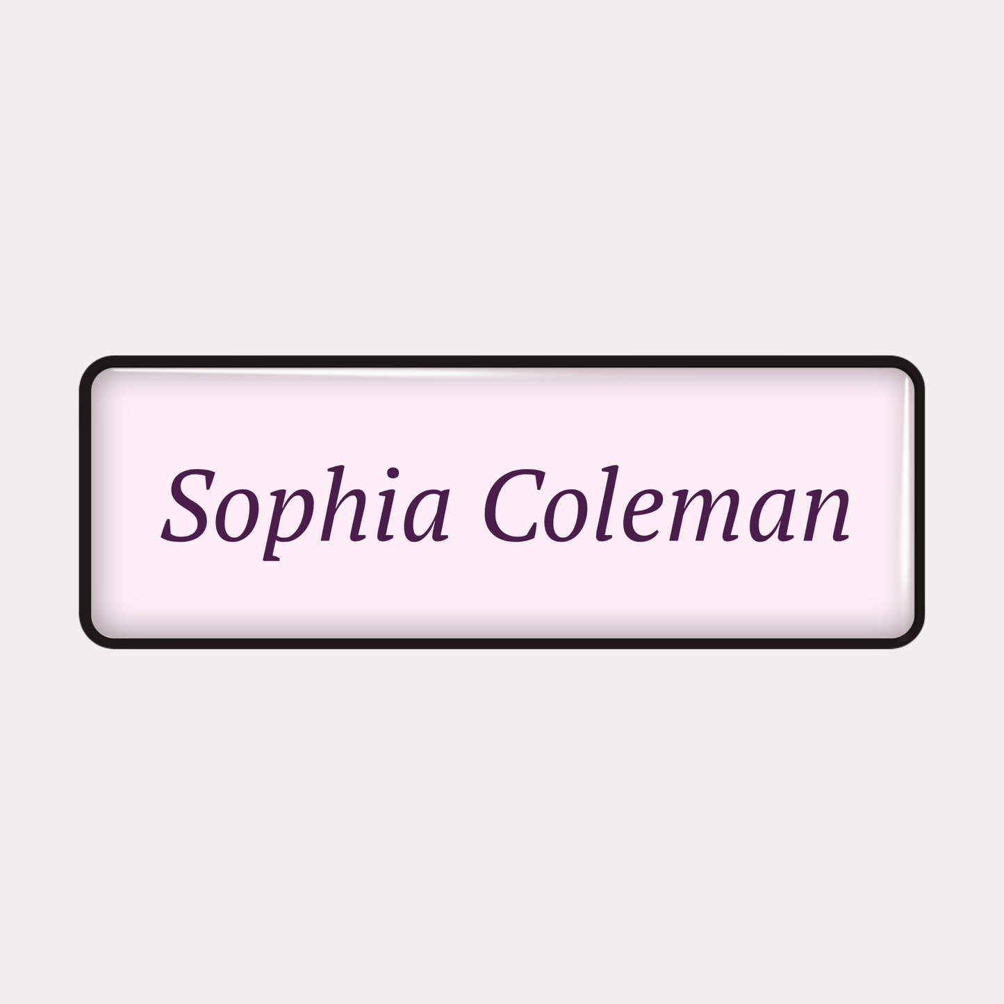 Metal name badge with resin coating (text 1 line)