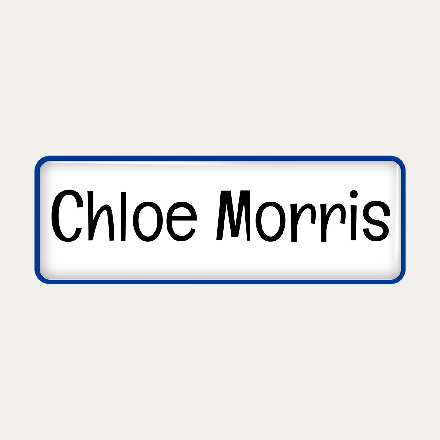 Metal name badge with resin coating (text 1 line)