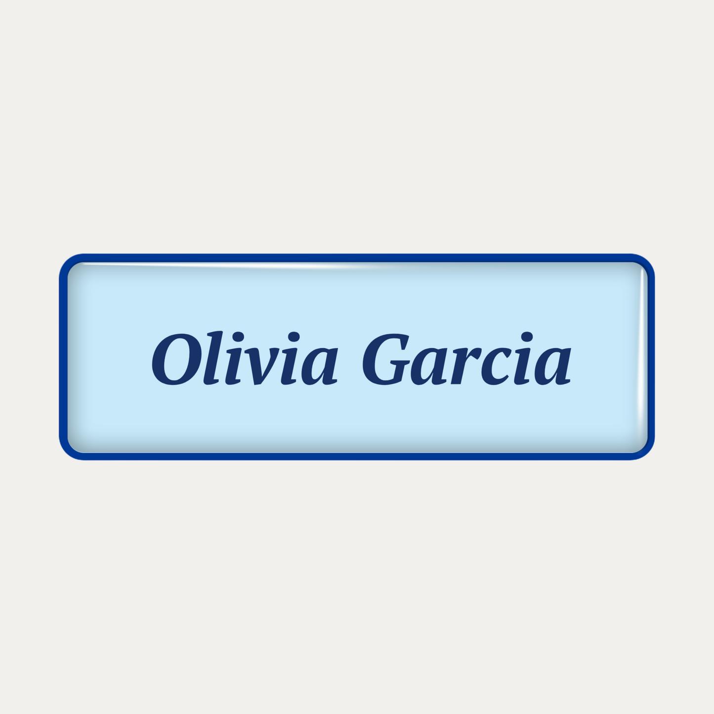 Metal name badge with resin coating (text 1 line)