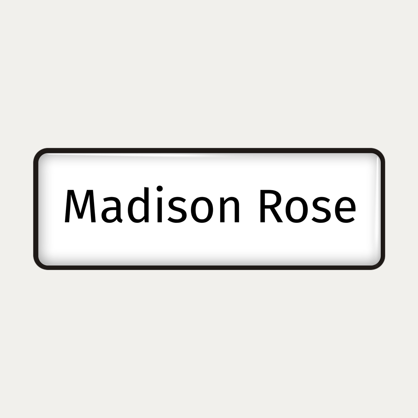 Metal name badge with resin coating (text 1 line)