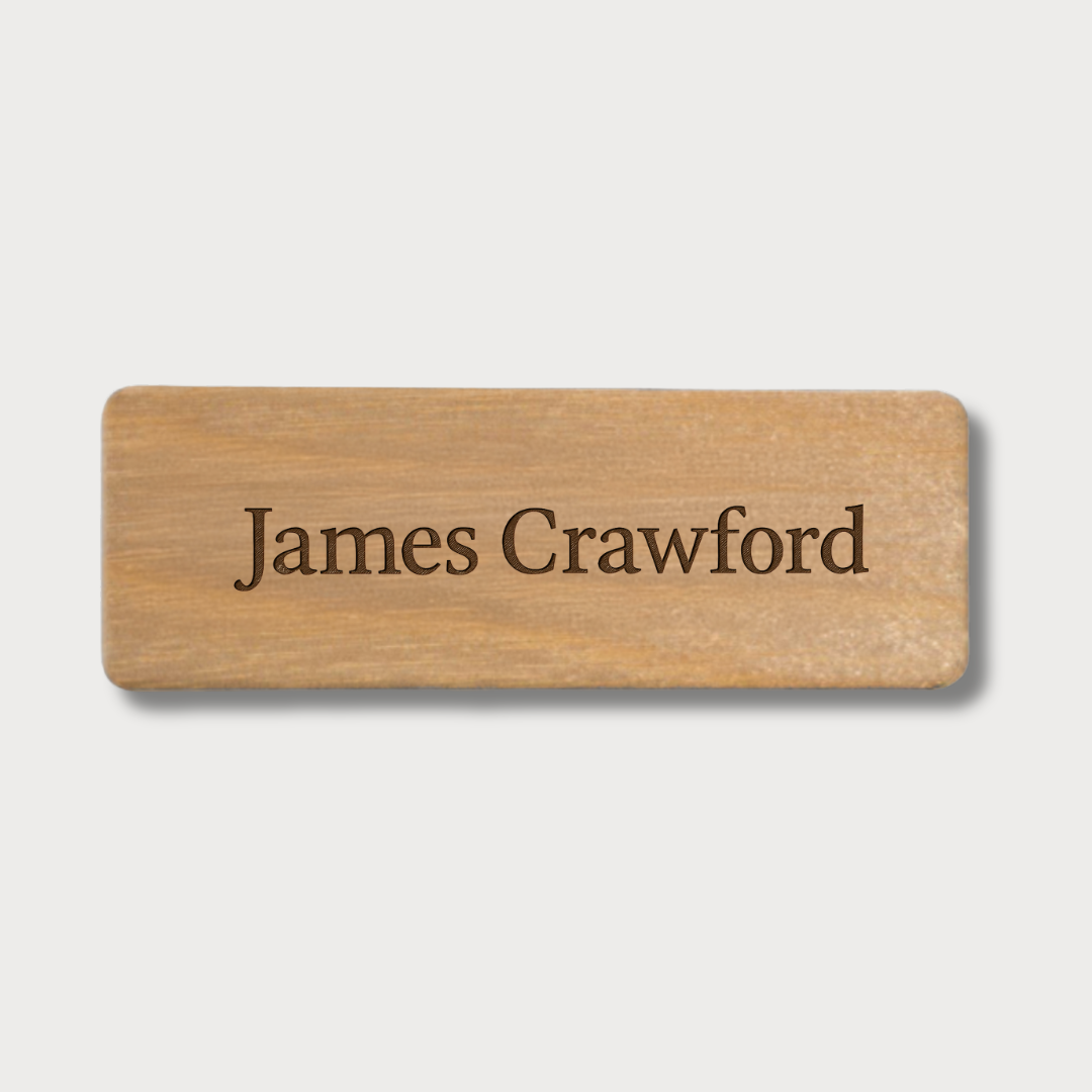 Engraved Wooden Name badge (text - 1 line)
