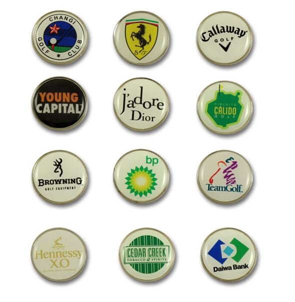 Golf metal ball marker with doming