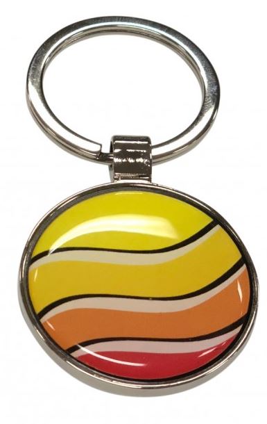 Metal Key Tag 38mm circle - Resin dome both sides