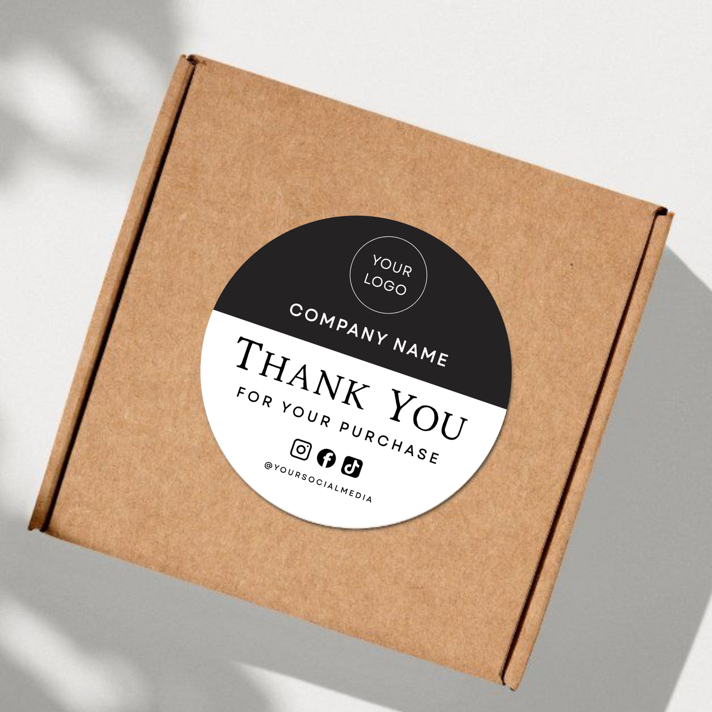 Thank You For Your Purchase Business Sticker (circle logo)
