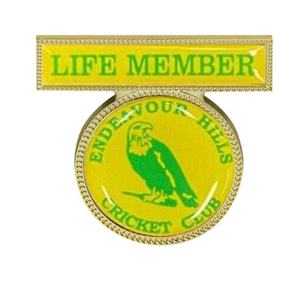 Double metal badge with pin fixture available in Gold and Silver