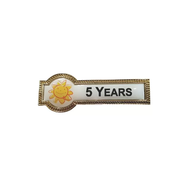 Rectangle and Round Metal Badge 55x19mm available in Gold and Silver