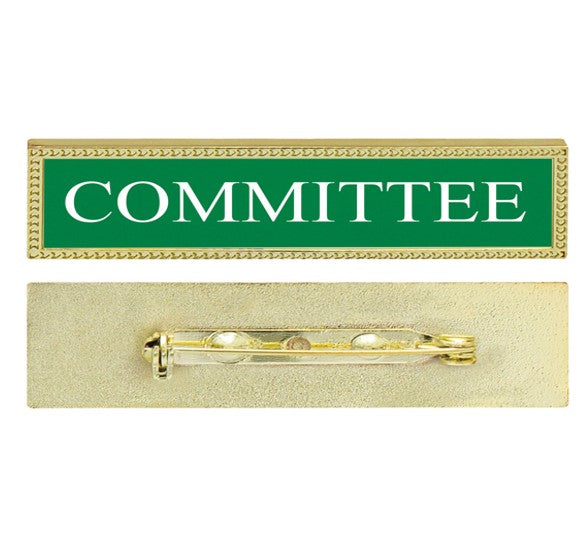 Bar Badge 55x12mm with Epoxy/Resin Dome - Available in Gold and Silver