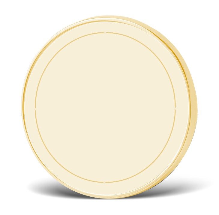 Large Round Shiny Coin/Medal with White Enamel - 50mm Recess both sides - 65mm