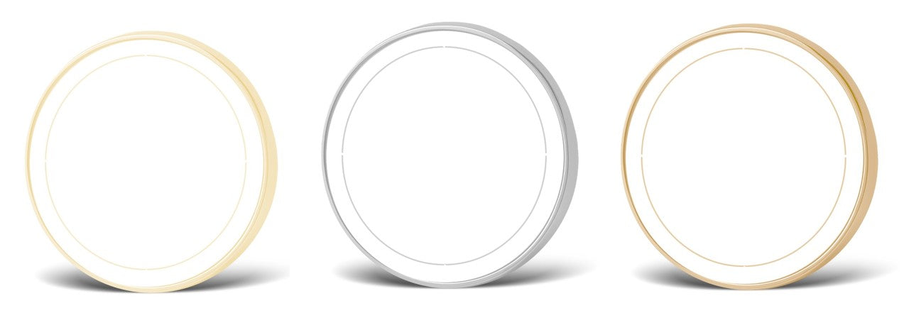 Large Round Shiny Coin/Medal with White Enamel - 50mm Recess both sides - 65mm