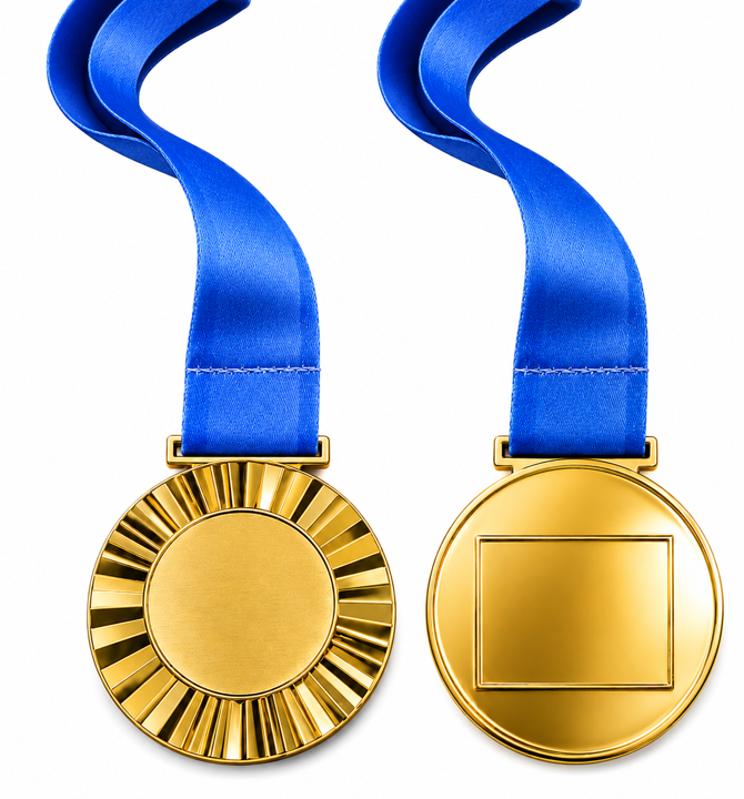 Sunray Medal with Custom Centre and Ribbon