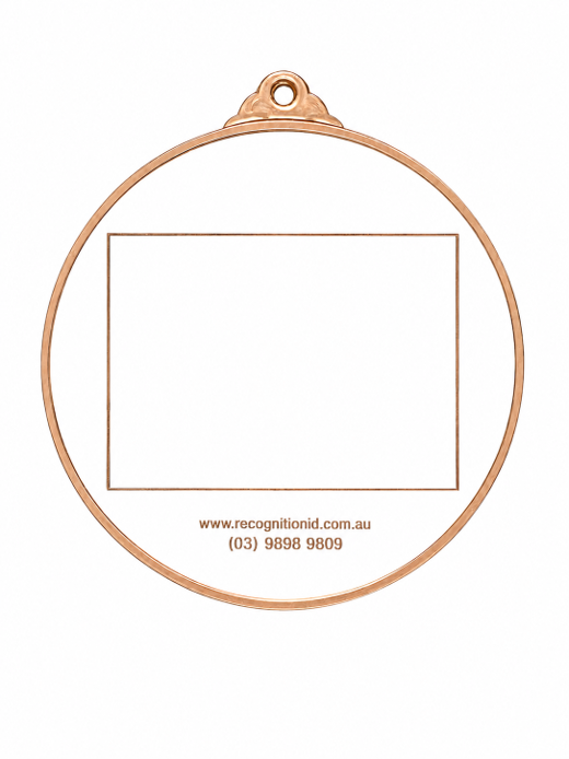 Large Round Medal with White Enamel - 65mm