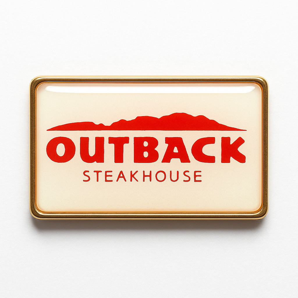 Medium rectangle metal lapel pins with doming