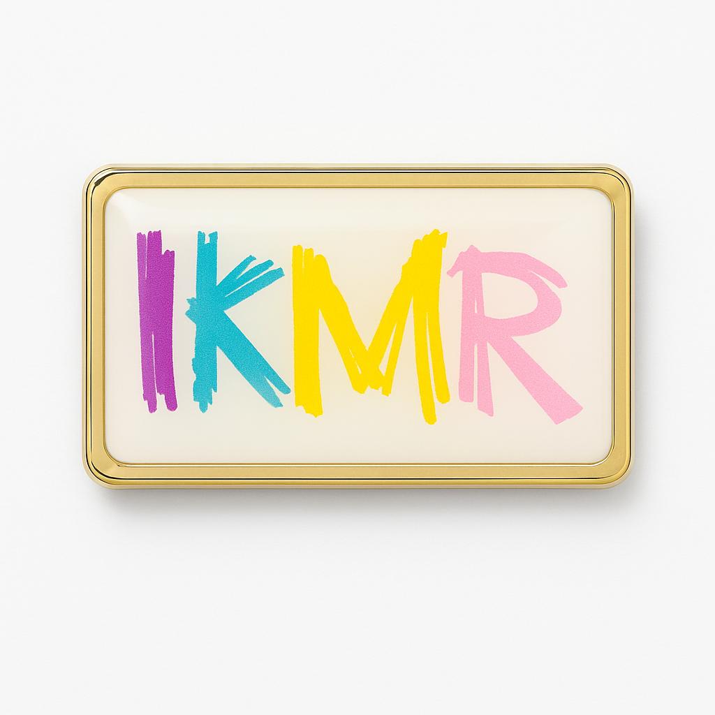 Small rectangle metal lapel pins with doming