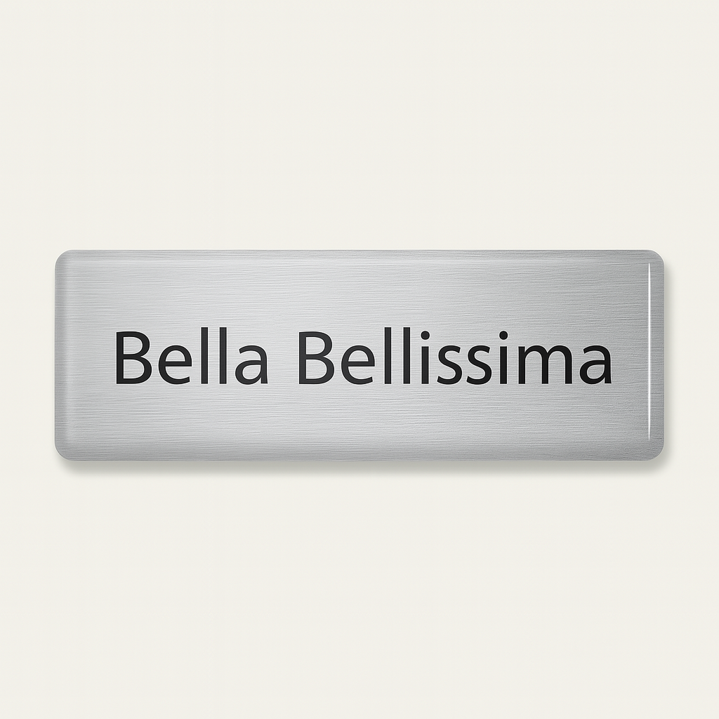 Metallic Finish Name Badge with resin coating (text 1 line)