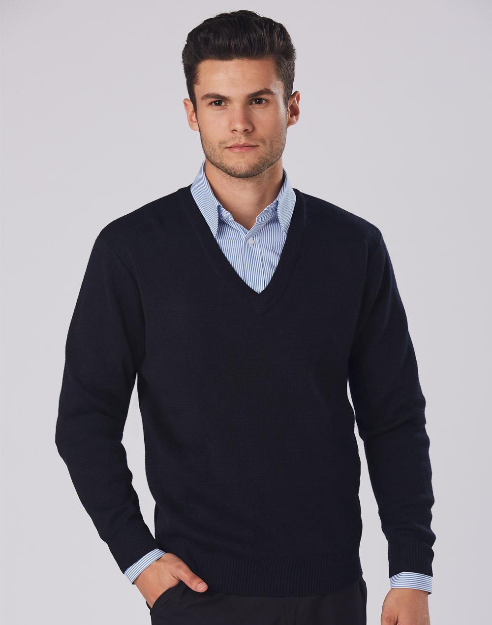 Unisex Wool / Acrylic V-Neck Jumper (YARRAWARRAH)