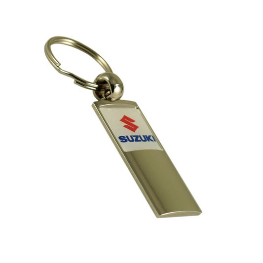 High end metal dealership / hotel keychain with Resin dome 2 sides