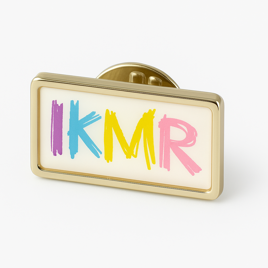 Small rectangle metal lapel pins with doming