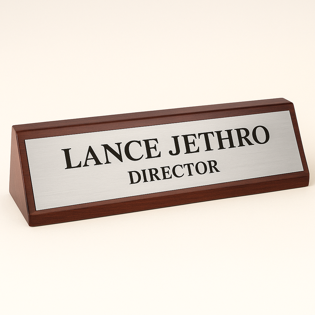 Timber Desk Sign