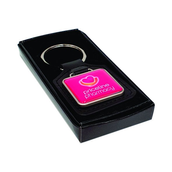 Genuine leather key ring - Square