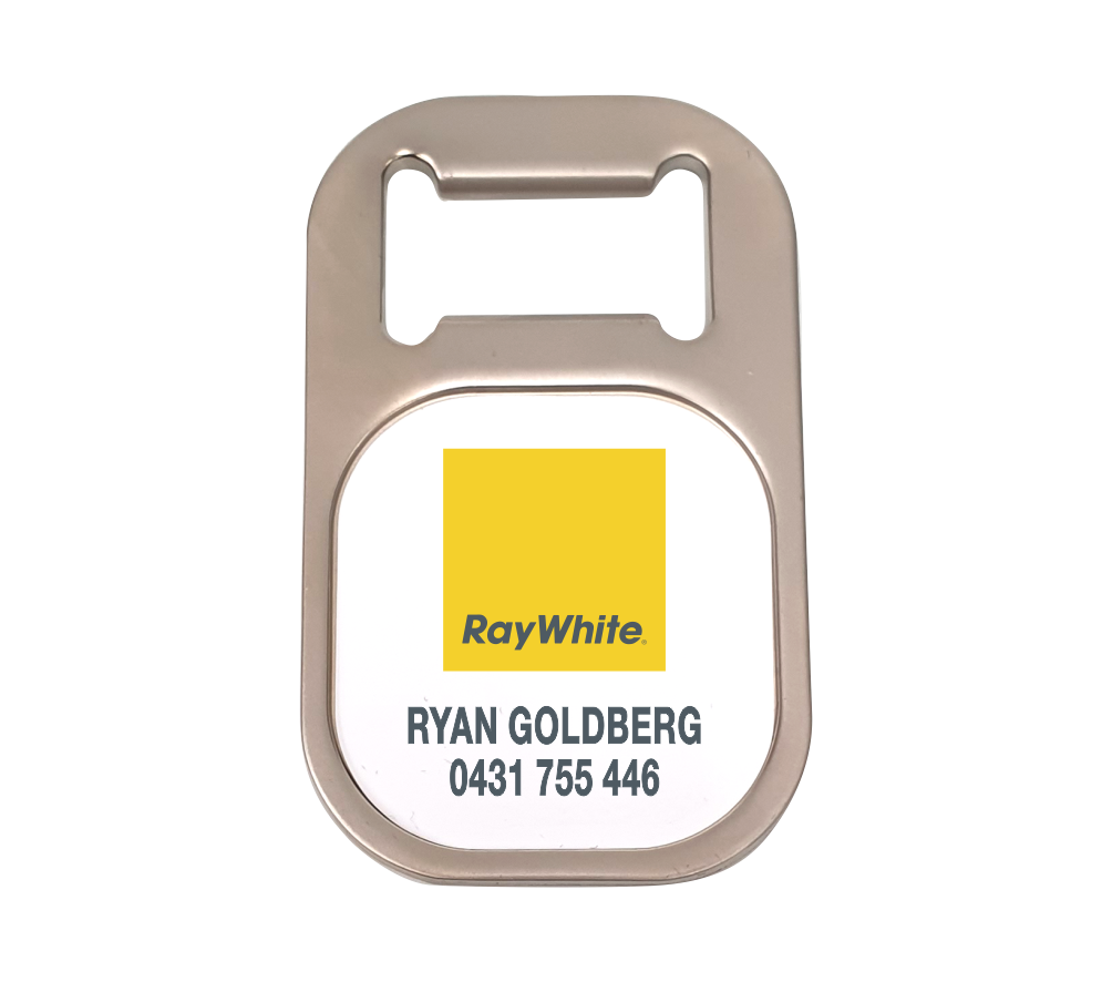 Ray White Magnetic Metal Bottle Opener - Fridge Magnet