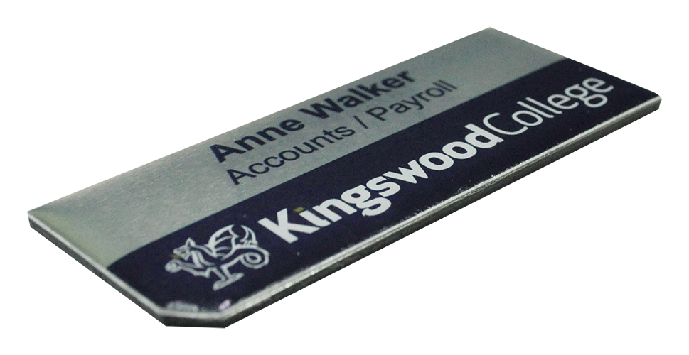 Printed Metal Silver Name Badge