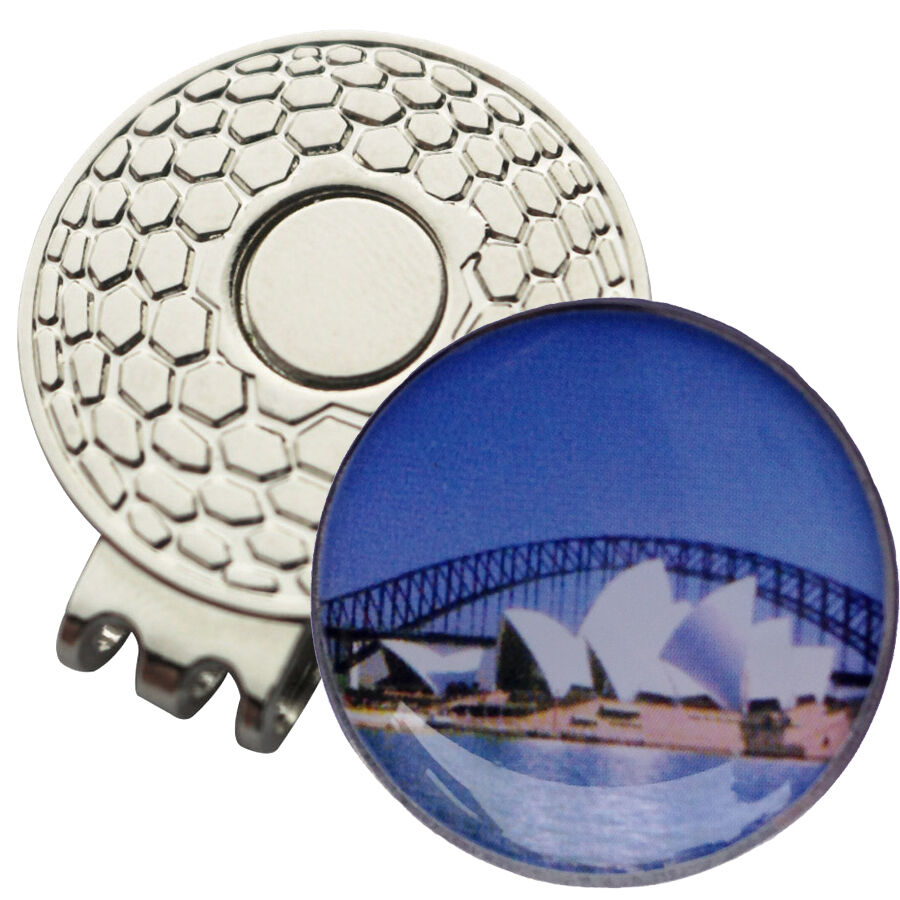 Golf hat metal ball marker with doming