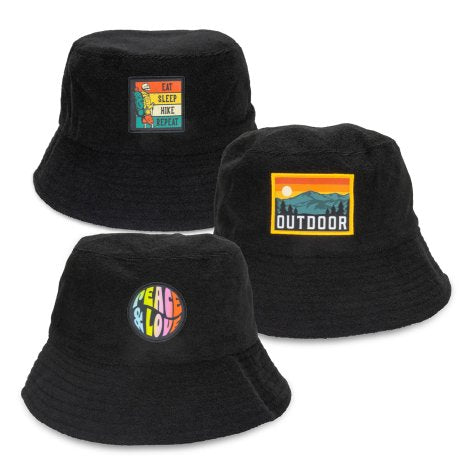 Terry Towelling Bucket Hat with Full Colour Patch