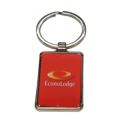 Metal Key Tag 40x30mm - Resin dome both sides