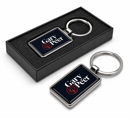 Metal Key Tag 40x30mm - Resin dome both sides