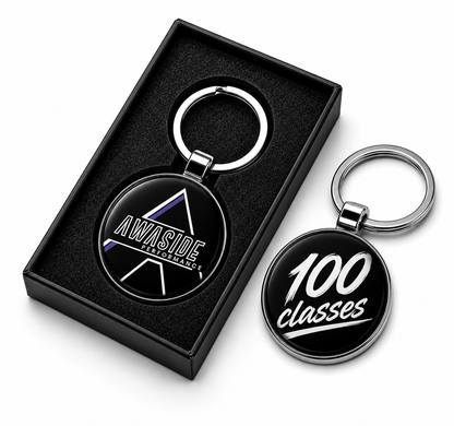 Metal Key Tag 38mm circle  - Resin dome both sides