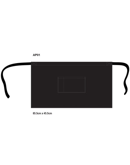 [AP01] Short waist apron w86xh50cm