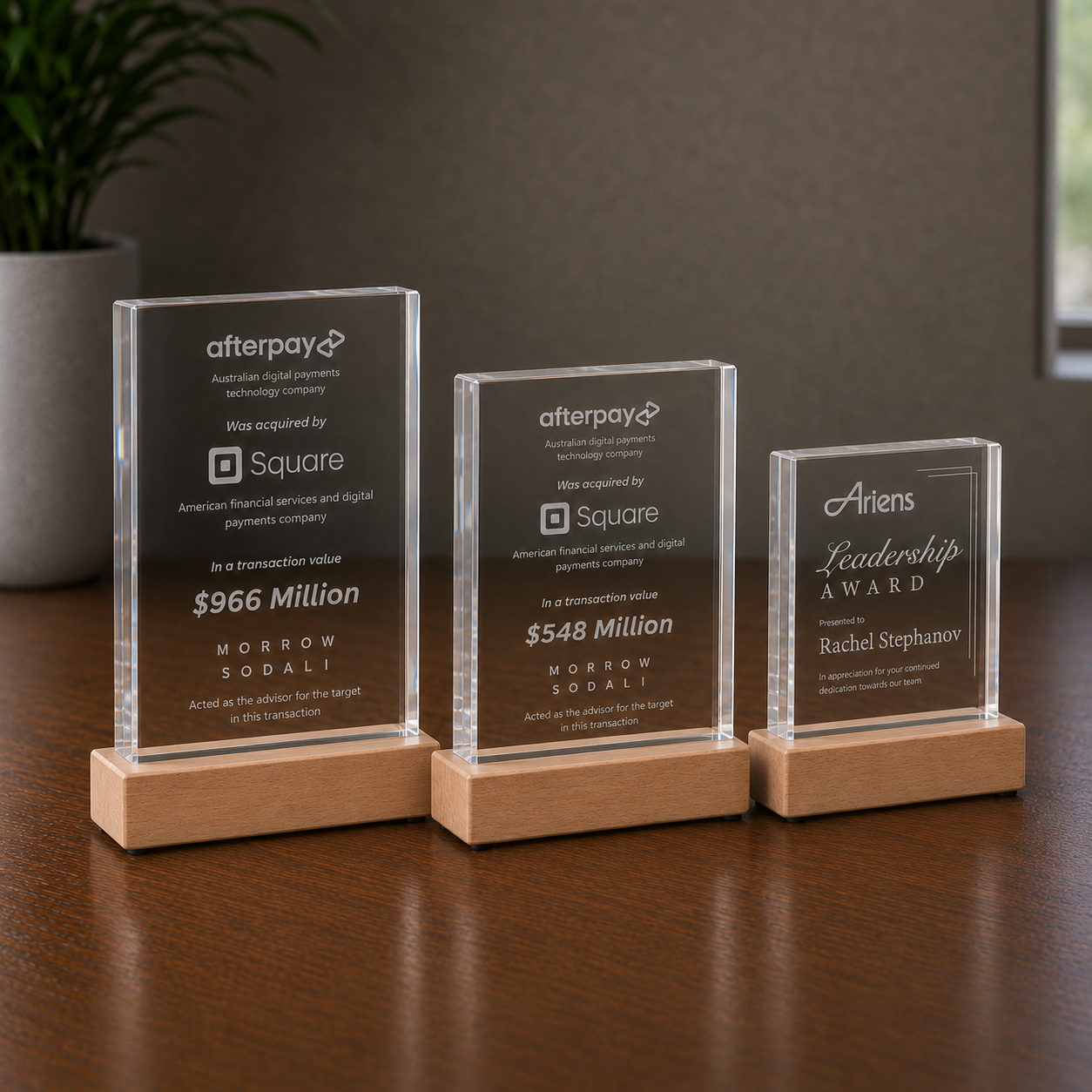 Glass And Wood  Hi-Rise Trophy