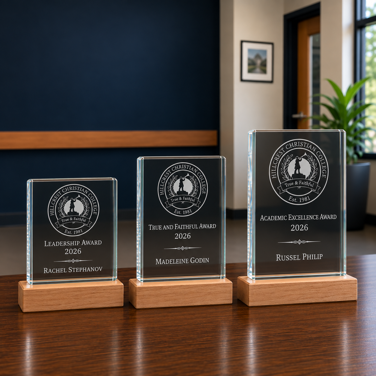 Glass And Wood  Hi-Rise Trophy