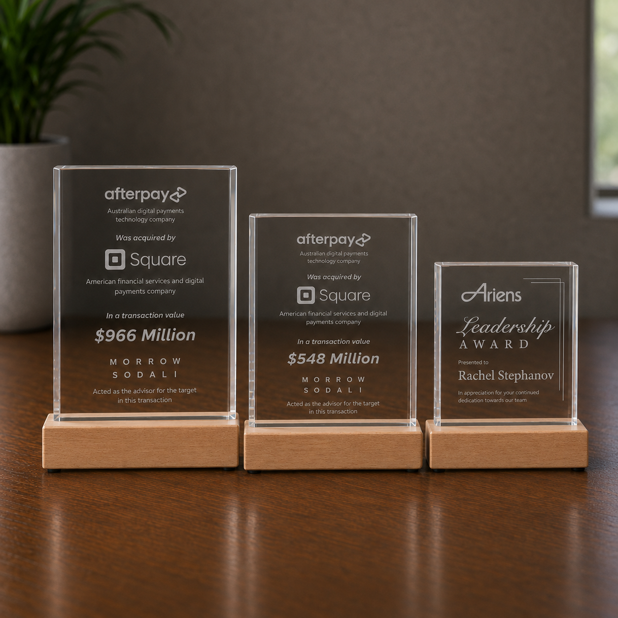 Glass And Wood  Hi-Rise Trophy