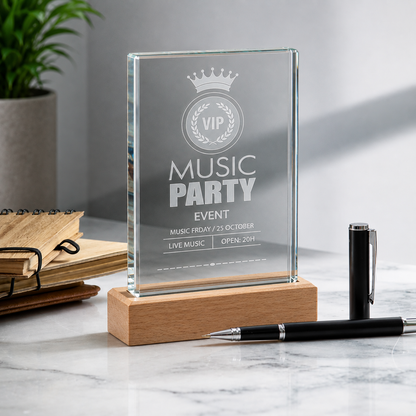 Glass And Wood  Hi-Rise Trophy
