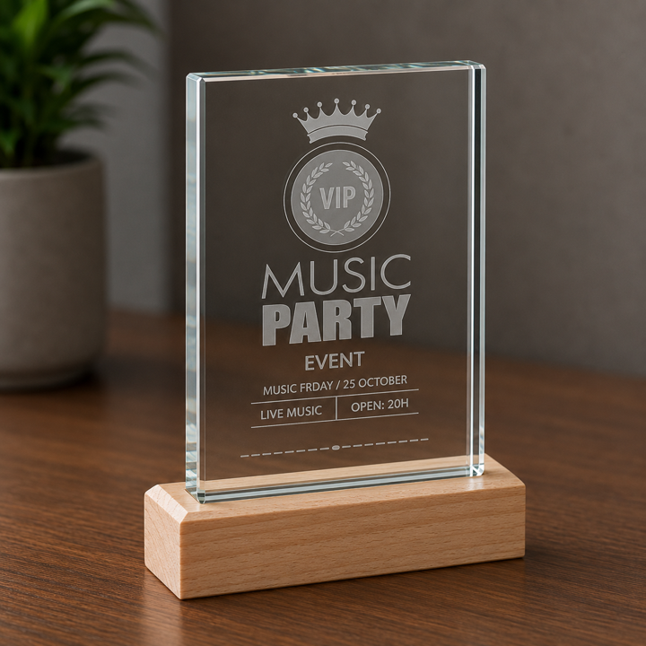 Glass And Wood  Hi-Rise Trophy